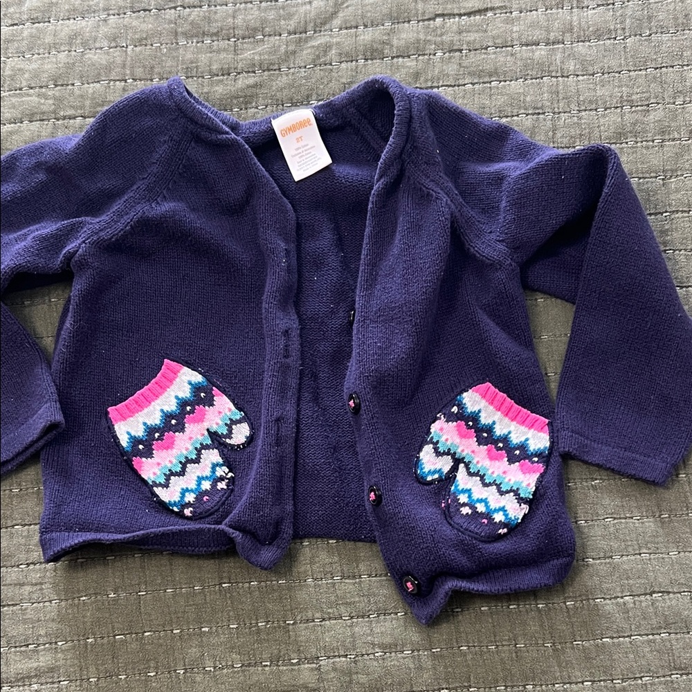 Gymboree Purple Cardigan with Colorful Accents